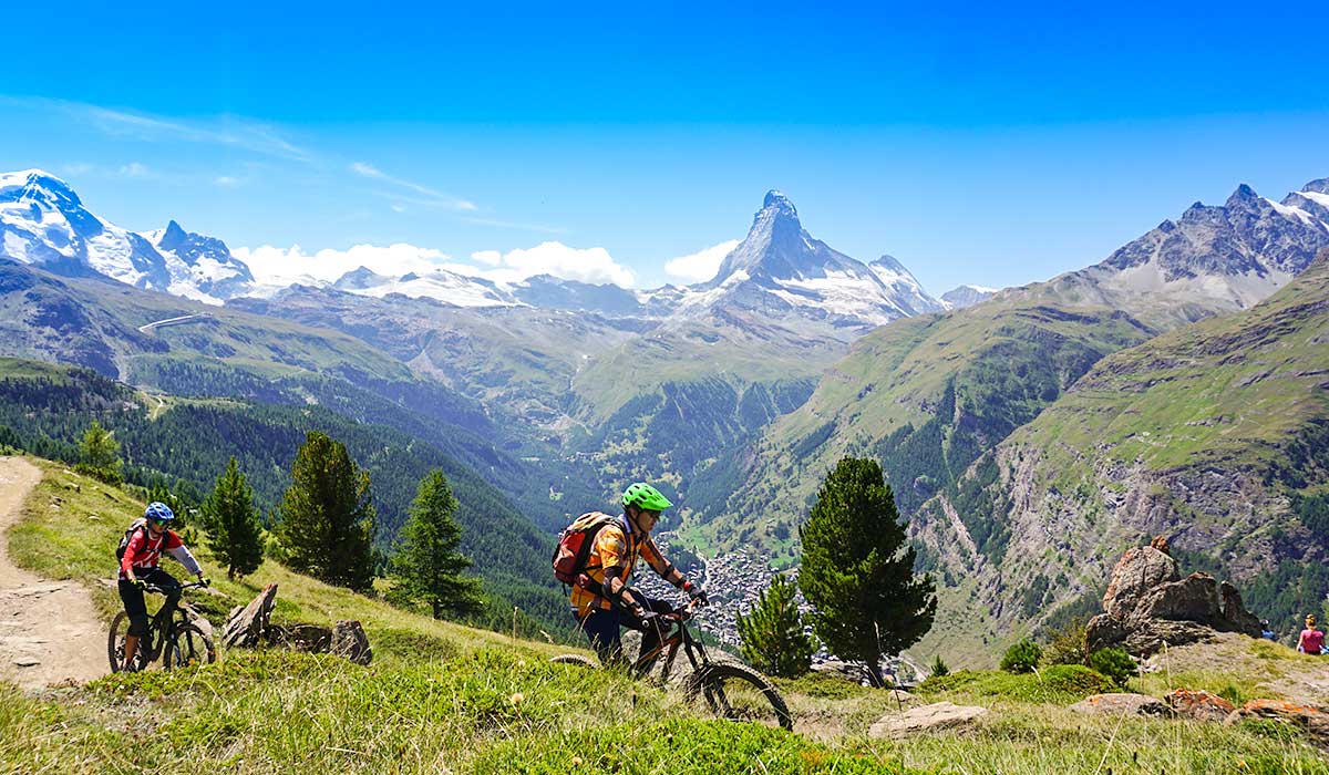 Zermatt und Matterhorn Europaweg mit Zermatt und Matterhorn